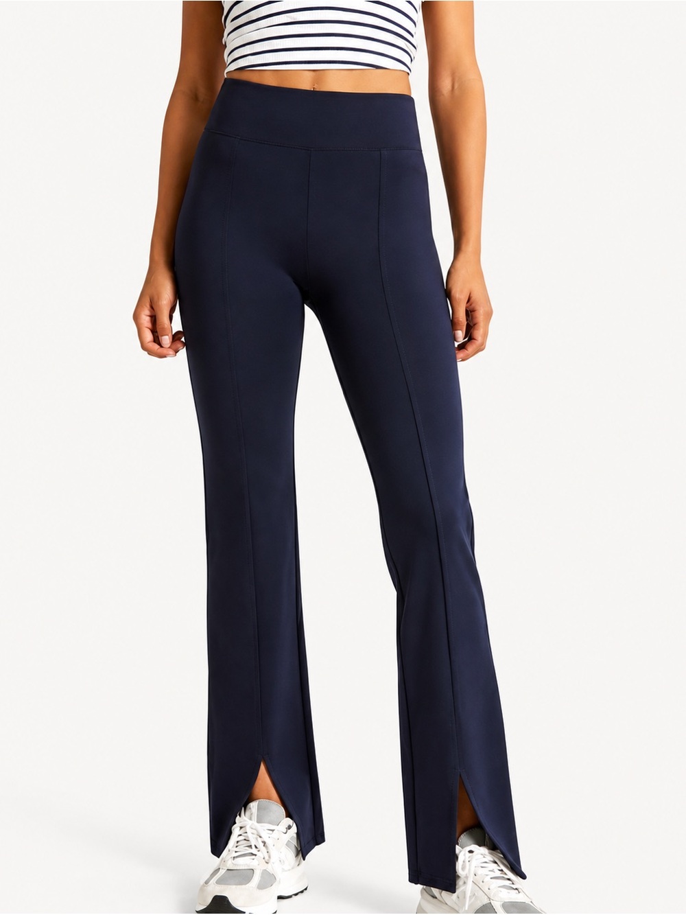 Abercrombie & Fitch Navy Split-Hem Flare Pants